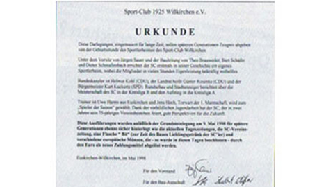 Historie • SC-Wißkirchen Historie • SC-Wißkirchen